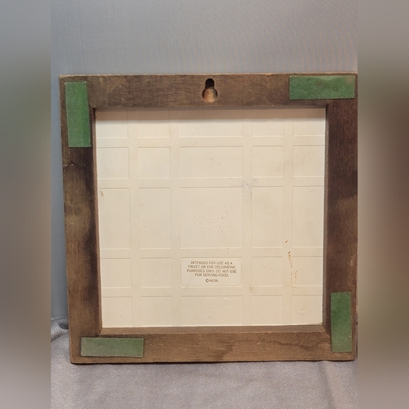 Mimi Vang Olsen Orange Tabby Cat Ceramic Tile Trivet Wood Frame 7x7 Vintage - Picture 3 of 8